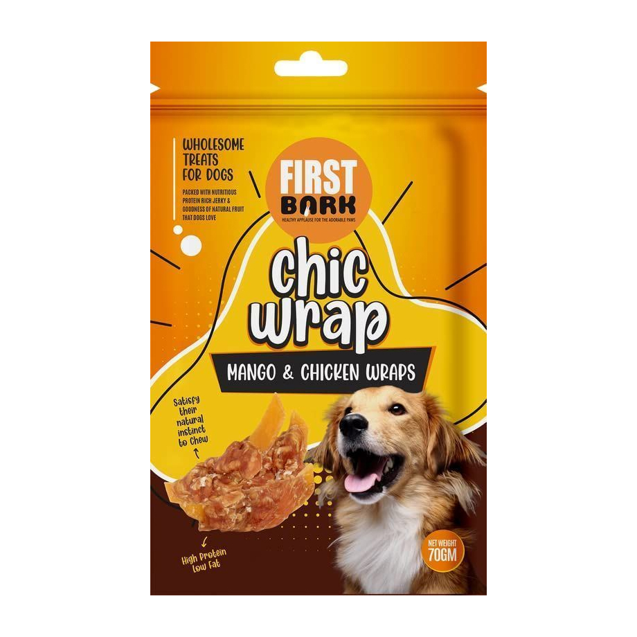 First Bark Chic Wrap Mango & Chicken Wraps Flavour - 70 gm